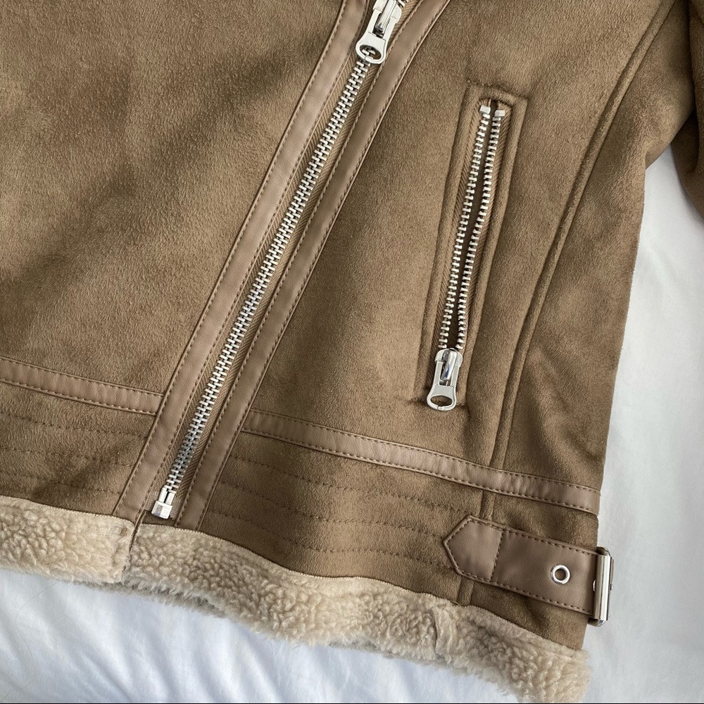 Zara Shearling Motorcyle Jacket - image 5